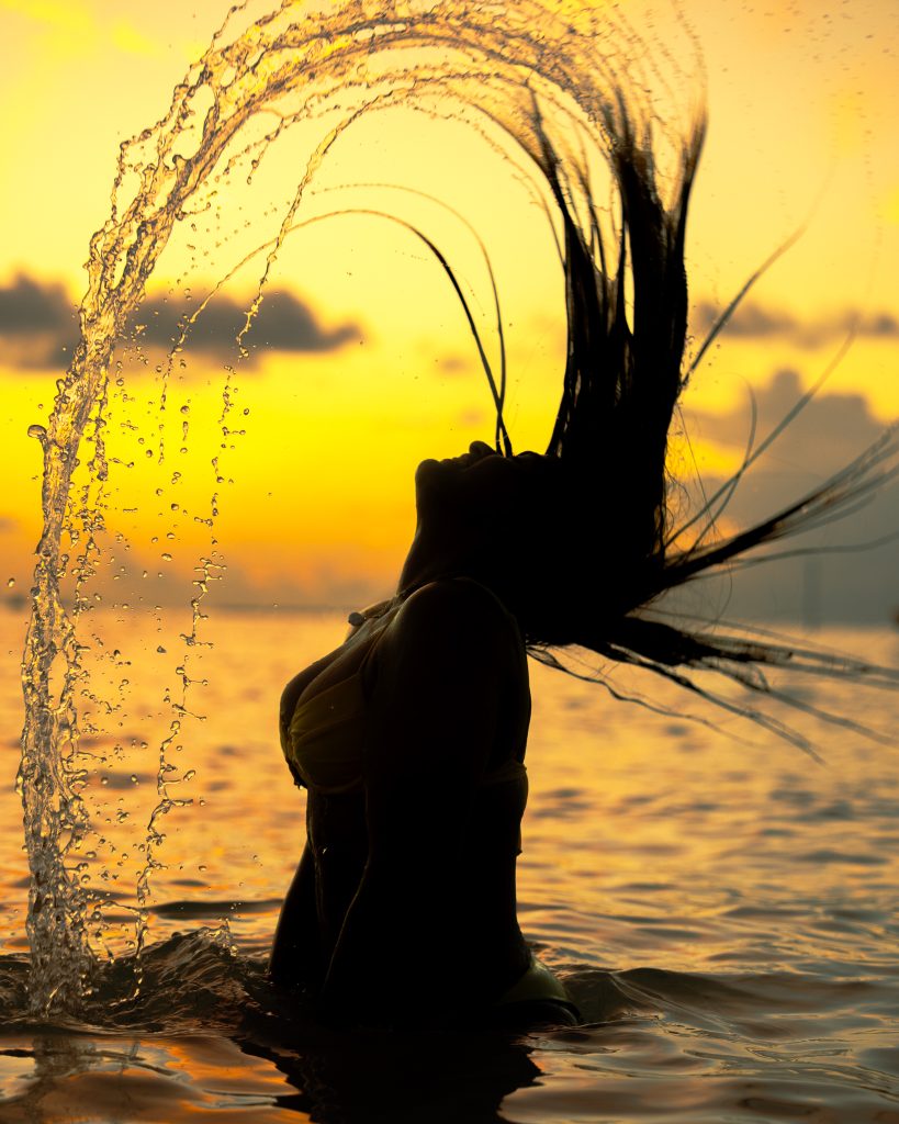 Fell fredom in sunset Maldives